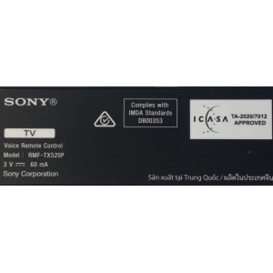 CONTROL REMOTO ORIGINAL NUEVO CON COMANDO DE VOZ PARA SMART TV SONY / NUMERO DE PARTE RMF-TX520P / Q22D0001446 / MODELOS KD-43X80J / KD-50X80J / XR-55A80J / KD-55X80J / KD-55X85J